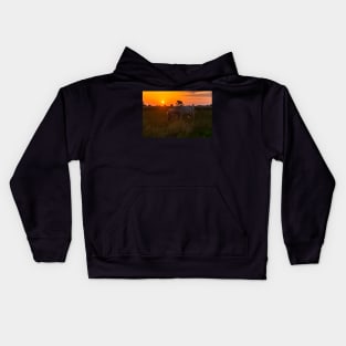 Horse grazing on pasture Kids Hoodie